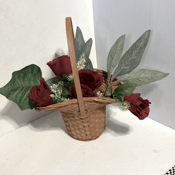 PRINCESS Farmhouse Wicker Woven Basket Flower Plant Pot Centerpiece Tan Beige - Picture 3 of 6